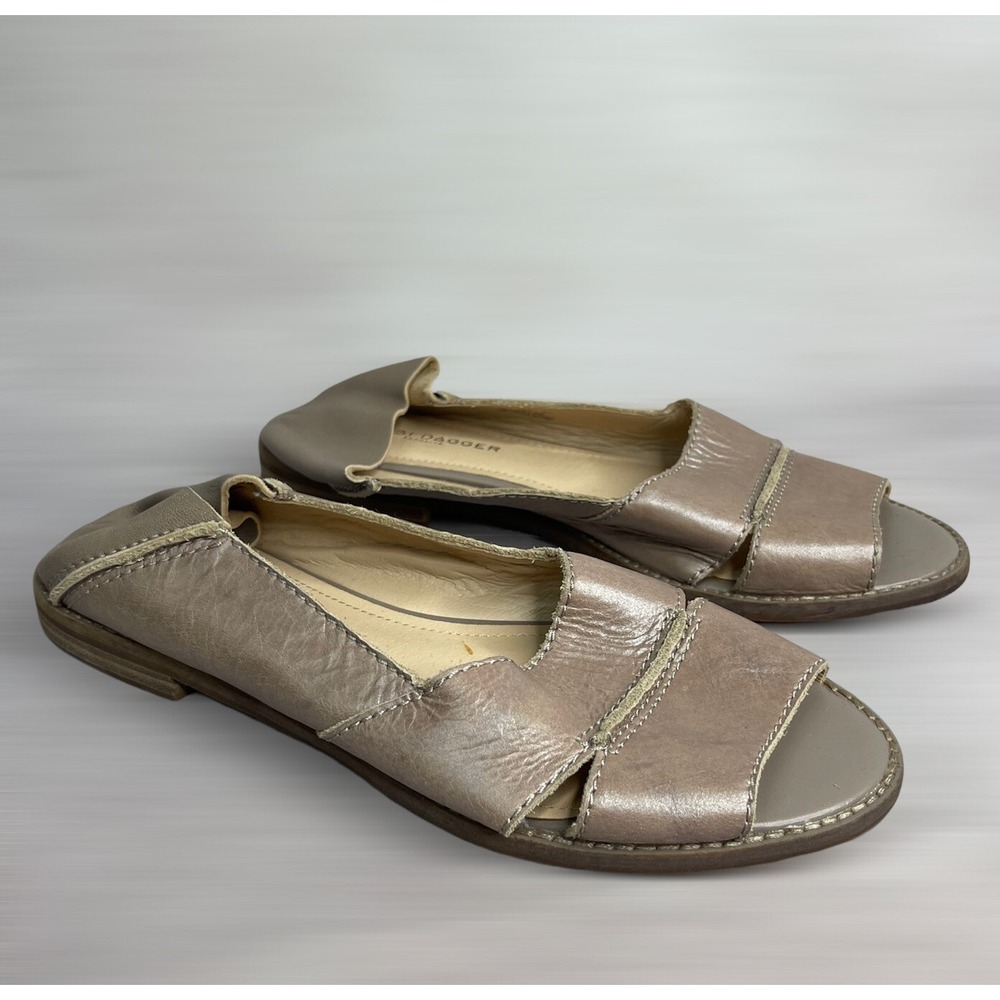 Kelsi Dagger Brooklyn KDB Samantha Converted Flats Shimmer Brown Women's Sz 8